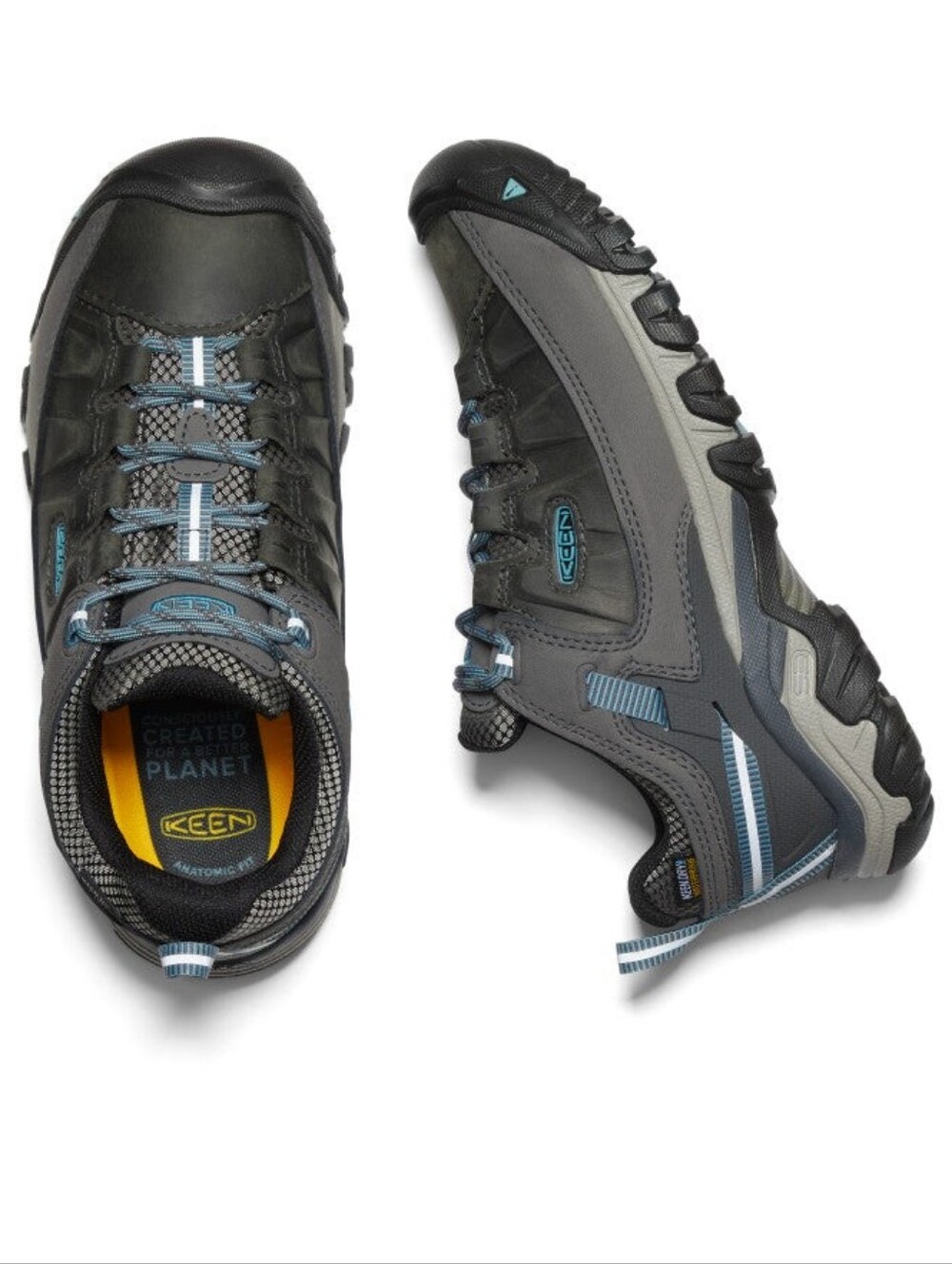 KEEN Women's Targhee III Waterproof Hiking Shoes Boots Green Gray Size 8